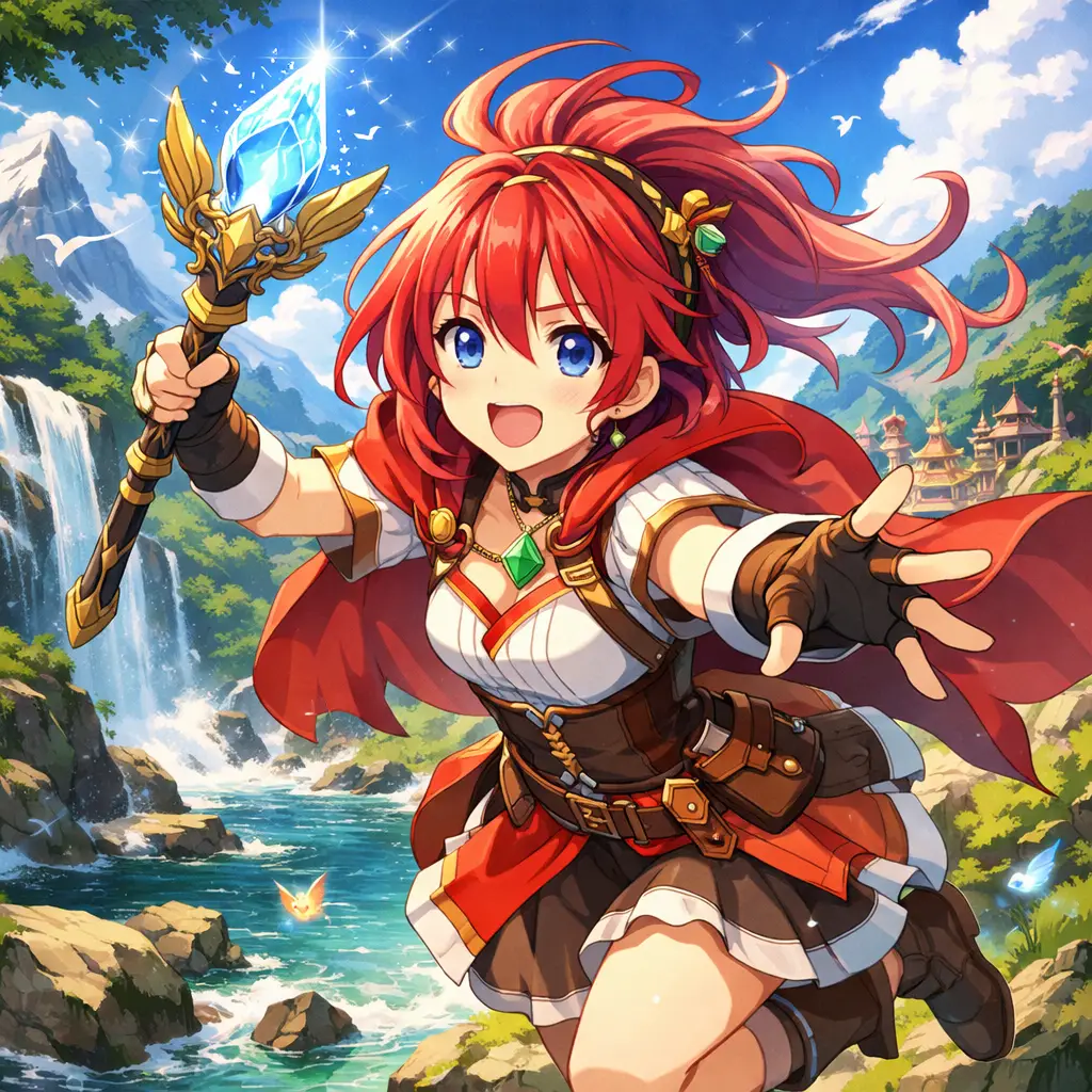 Veo 4 KI-generierte Anime-Stil-Illustration